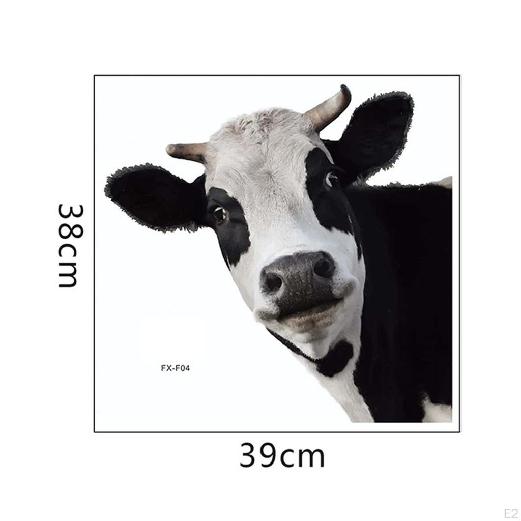 Wandaufkleber Dekor Lustige Kuh Glas Fenster Tapete für Schrank Kinderzimmer