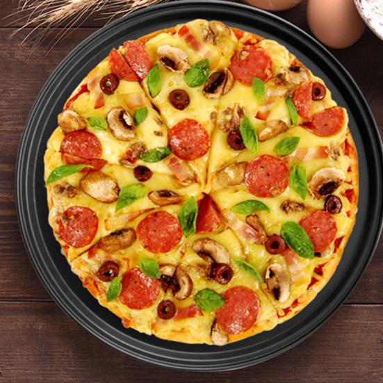 28/32 cm Stahl Antihaft-Pizza-Backform Platte mit Loch Backgeschirr Backwerkzeug Verkauf Waren