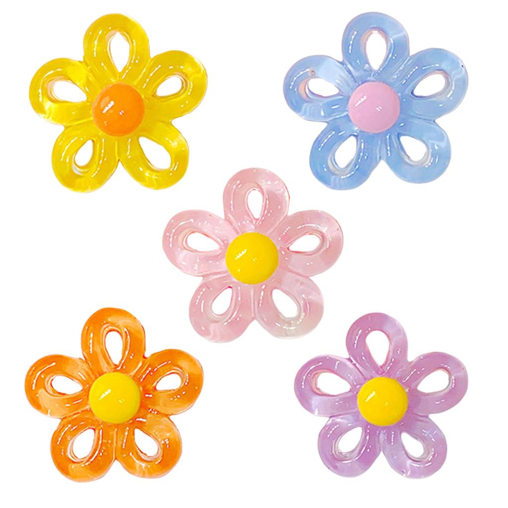 Hollow Flower Bead with Hole Resin Flower Beads for DIY Bracelets Necklaces Crystal Flower Bead Jewelry Making Tool