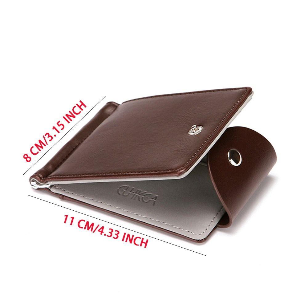 PU Leather Slim Wallets Vintage Men Wallet Business Short Leather Purses Bifold Money Clip Simple ID Card Holder