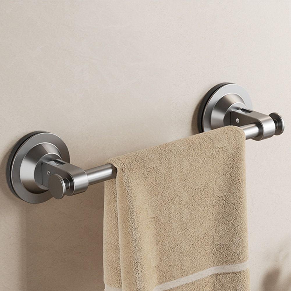 Uten boring Sterk sugekopp Håndklestativ Veggmontert Håndklestang Multifunksjonell Enkel stang