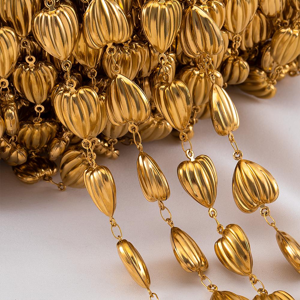 1M Stainless Steel Hip Hop Punk Butterfly Heart Ocean Shell Chain DIY Jewelry Necklace Bracelet Gold Plated Necklace Components