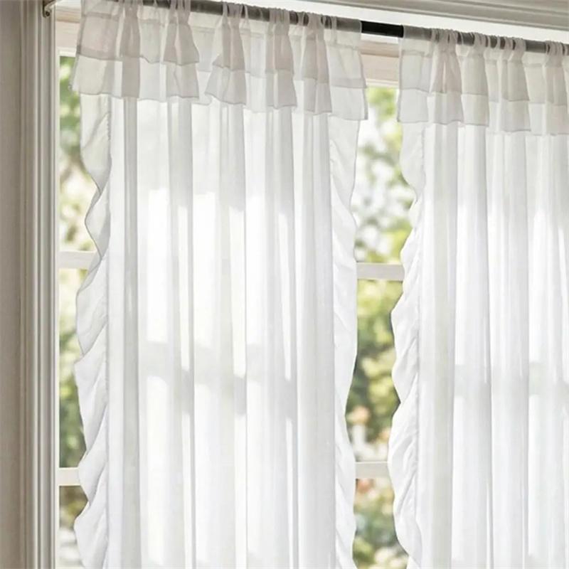 1 Panel Raff-Fenstervorhang, Romantische Raff-Vorhänge für Schlafzimmer, Wohnzimmer oder Esszimmer Bauernhaus Hütte Heimdekoration