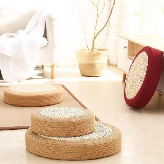 Floor Seat Cushion Eco-friendly No Odor Friendly To Skin Hand-Woven Sitting Cushion Padded Room Floor Straw Mat