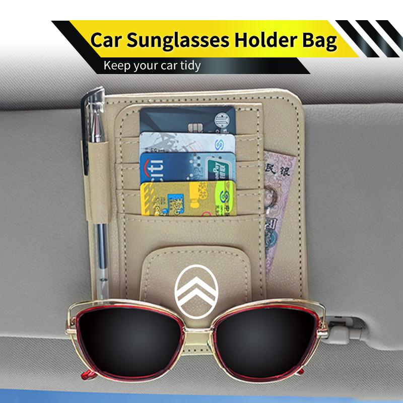 Sun Visor Card Holder Multifunctional For Citroen C4 C3 C5 C1 C2 Berlingo Celysee Cactus Picasso Aircross Saxo Grand