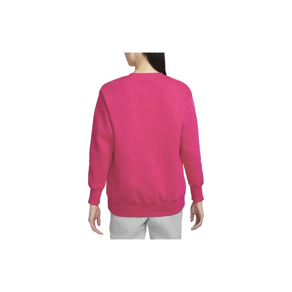 Nike Phoenix Fleece Loose Pullover Sweatshirt Women Tops Raspberry-Red DQ5734-615