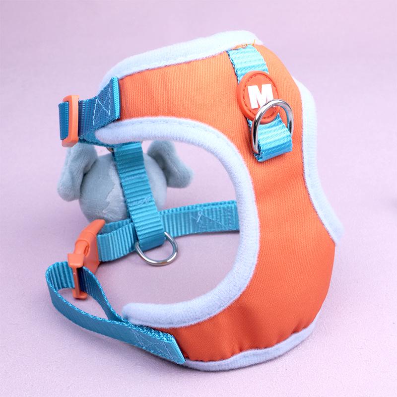 Universal Pet Harness & Leash: Cute Cartoon Design for Cats & Dogs - Essential Outdoor Walking Gear