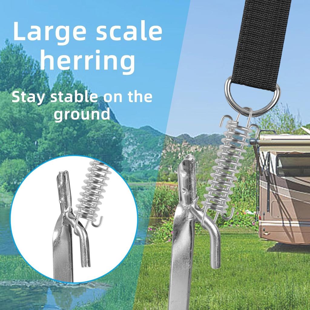 RV Tent Windproof Fixed Set Windproof Tent Line + Tent  Fixing Clips For Outdoor Camping Tents Sun Shades RV Awnings And Hiking