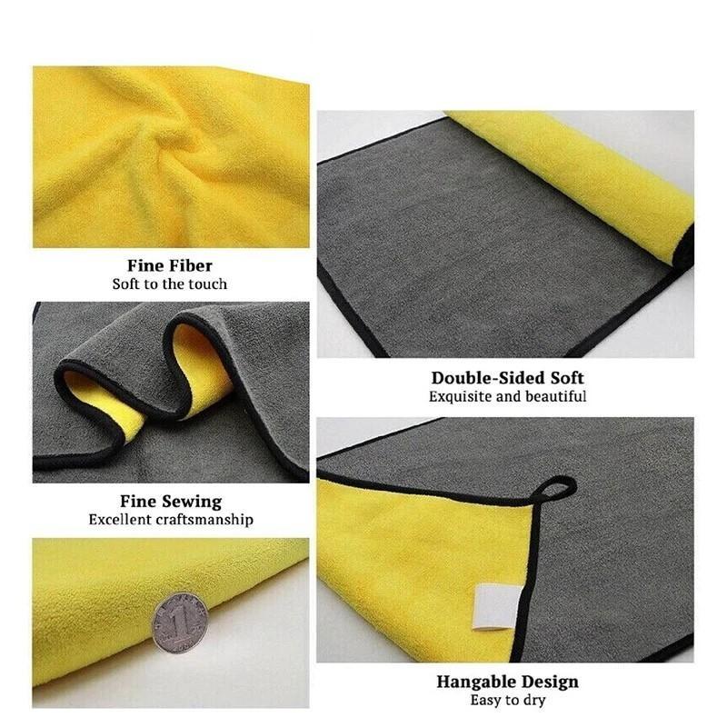 Microfiber Wash Towel Car Cleaning Detailing Car Drying Cloth Window Glass Double Layer Cleaning Cloth Car Wash Supplies