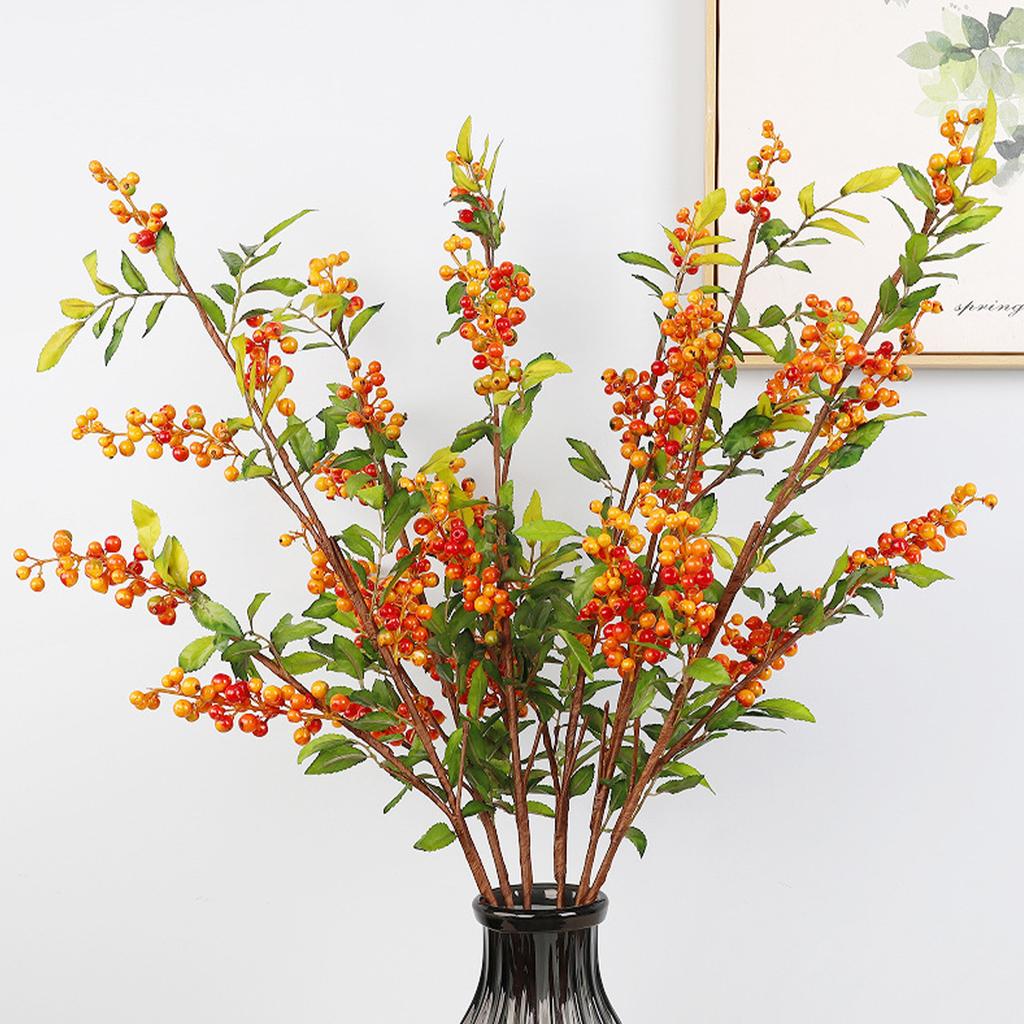 Artificial Fruit Tree Branches High Simulation Lifelike Faux Fruit Bouquet Stems for Home Decor