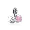 Fit Original Charms Bracelet 925 Silver Plated Pendant Pink Series Heart Flower Spring Butterfly Bead Women DIY Jewelry Making