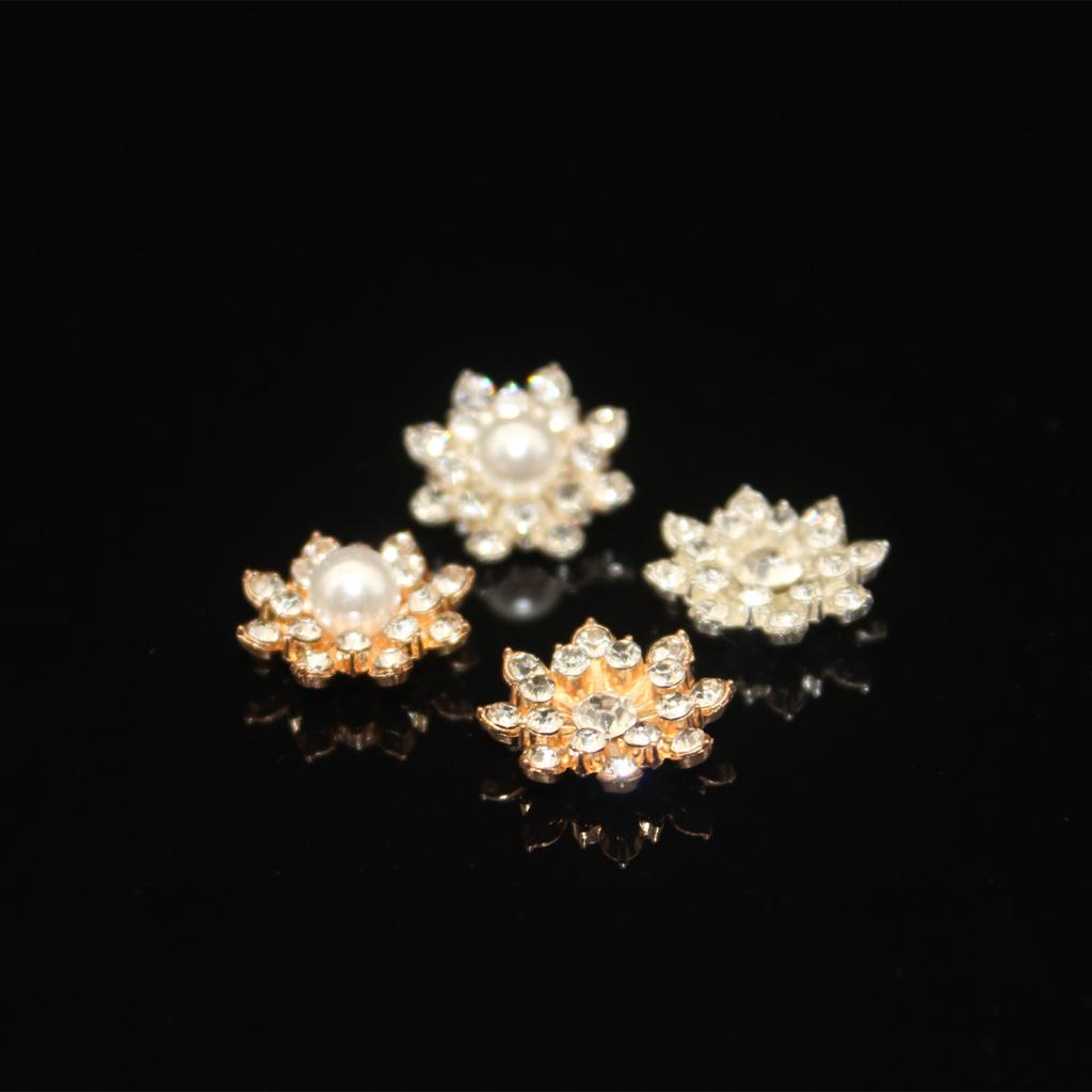 10PcsDIY Handmade Hair Accessories Rhinestone Flower Alloy Material DIY Mobile Phone Case Sticker Diamond DIY Jewelry Accessories