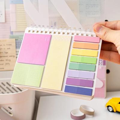 All-in-One Haftnotizen-Organizer Weiche Spiralbindung Nachfüllbarer Ordner Klebende Registerkarten Liniertes Füllpapier Ins Style Design Schreibwaren