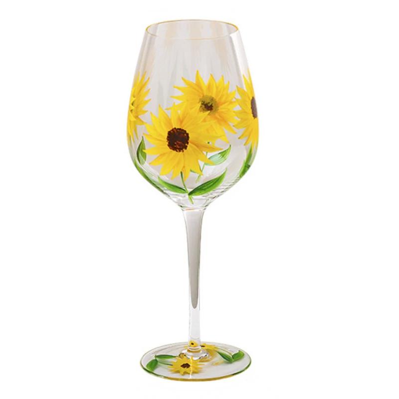 Painted medieval tulip goblet 400-800ML high-value crystal glass juice home red wine