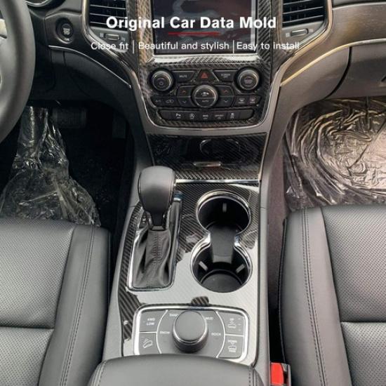 For Jeep Grand Cherokee 2016-21 Gear Shift Panel Trim Cover Carbon Fiber Sticker