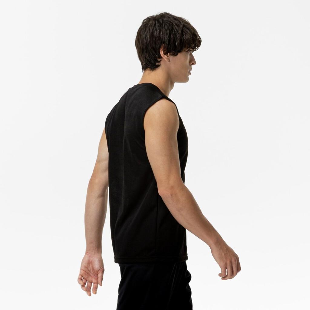 Soccer Wear Sleeveless Tank Top, Sports Undershirt, Moisture-Wicking, Quick-Drying, Unisex, Black, Size L (P2MAC050)