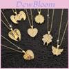Fashionable 18k Titanium Steel Openable Heart Necklace With Sparkling Diamond Inlay For Women