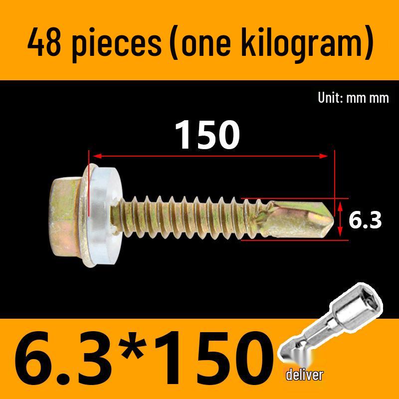 KI9S Stainless Steel Self-Drilling Hex Screw for Tile & Iron, M4