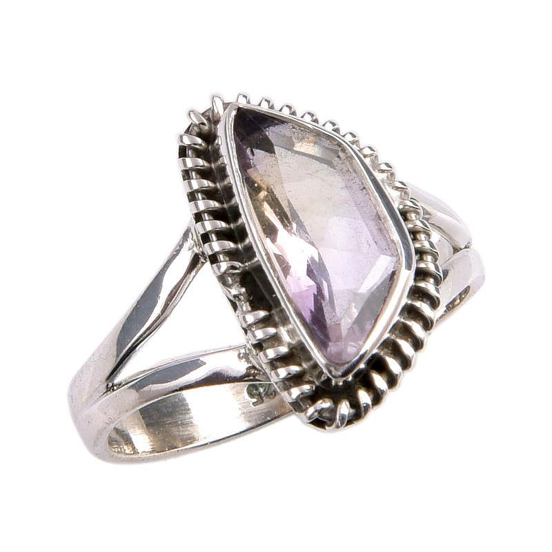 Natural Ametrine Gemstone Handmade 925 Solid Silver Jewelry Ring Size 7.5 K2v82