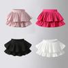 School Girls Dance Layered Tutu Skirt Elastic Waist Pleated Skirt Kids Performance Daily Wear Casual Party Outfit Ruffle Skirts