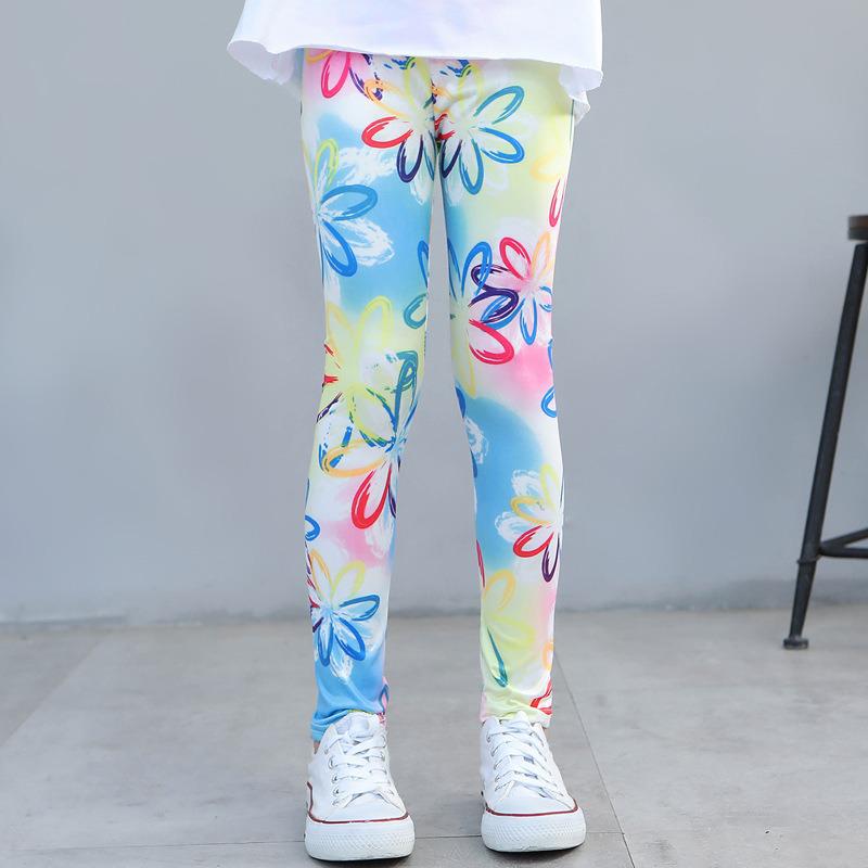 Kids' Spring/Summer Printed Milk Silk Stretch Base Layer Pants
