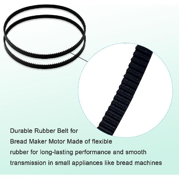 Compatible Bread Machine Drive Belt for Sunbeam 5891, 5891-33 and Rosewill R-BM-01, Bread Maker Motor Rubber Belt Replacement, 2PCS