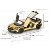 1:32 Electroplated Lamborghini SVJ LP750 Super Car Model with Sound Light Children Boy Diecast Toy Vehicle Miniature Christmas