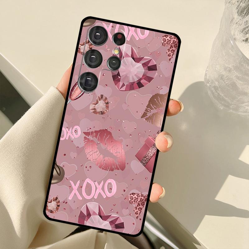 Love Rose Gold Style Case For Samsung Galaxy S23 Ultra S21 S22 S24 S25 Ultra S9 S10 Plus S25 FE S20 FE Back Cover