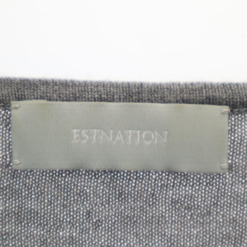 ESTNATION Short Sleeve V Neck Knit 38 Gray Women Used