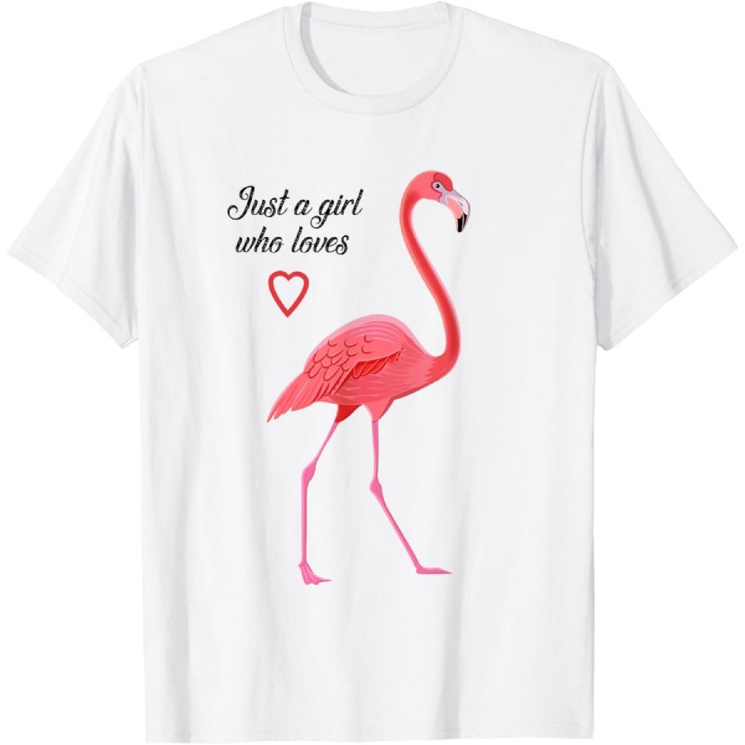 Just A Girl Who Loves Flamingos T-Shirt XXXXXL белый