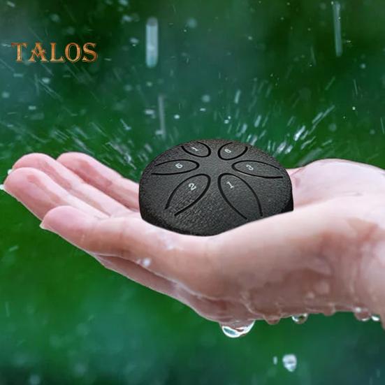 Stahlzungentrommel für Kinder, 7,6 cm, 6 Töne, Mini-Regentrommeln, Regenmusiker für draußen, mit Schlägeln und Notenbuch für Garten, Camping, Meditation, Yoga