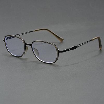 Japanese Handmade Pure Titanium OpticalGlasses Frame Small Round Mens Retro Design Ultralight Glasses Flat Light Eyeglasses