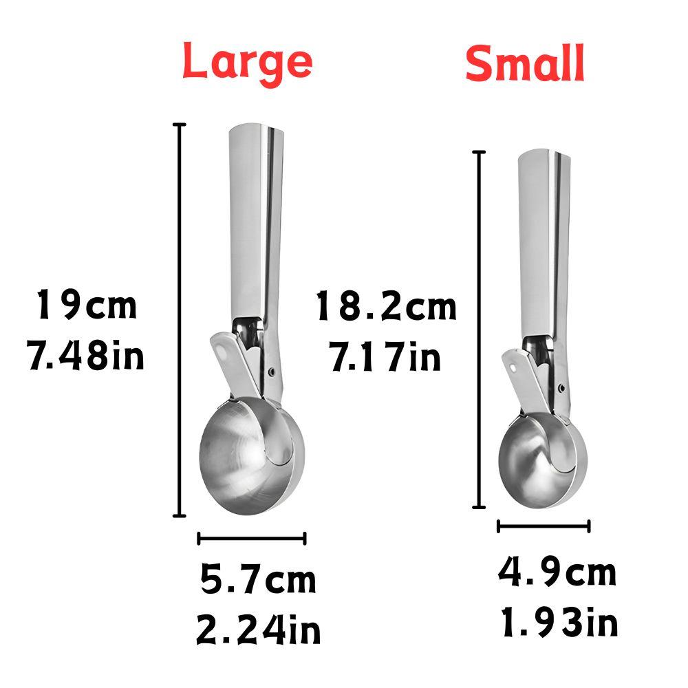 1pc Stainless Steel Trigger Ice Cream Scoop, Easy Release Ice Cream Scooper for Cookie Dough, Melon Ball YMY