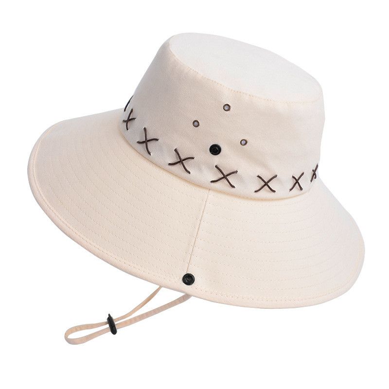 

9231 Summer Outdoor Breathable Sun-Proof Hat Men Big Brim Fisherman Hat Spring & Fall Mountaineering Fishing Sun Protection Sun Hat Beige