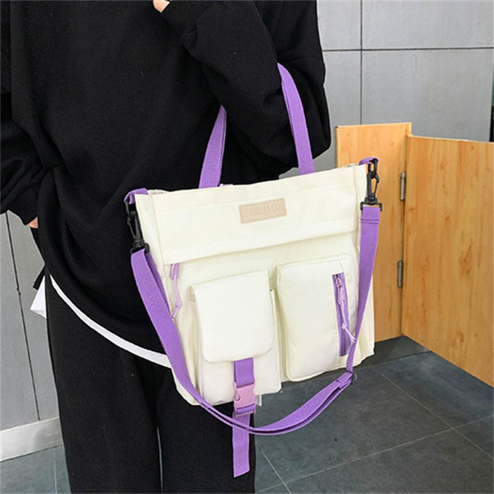 New Five-Piece Backpack Korean Style Contrast Color Canvas Bag