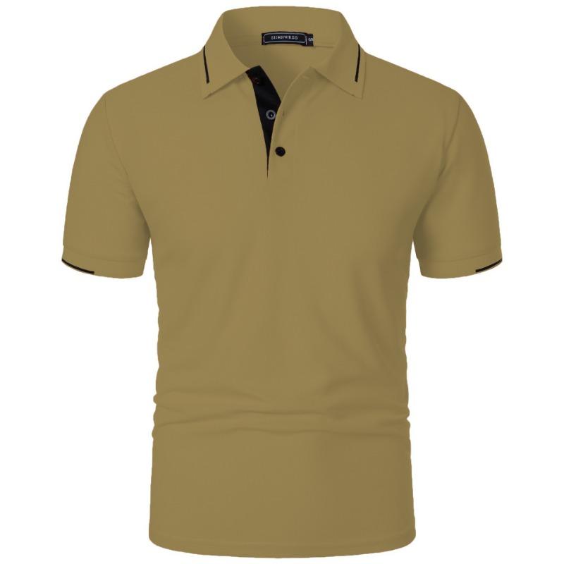 Mens Summer Classic Short Sleeve Polo Tops Button Placket Regular Fit and Solid Lightweight Casual Outdoor Pullover Topss