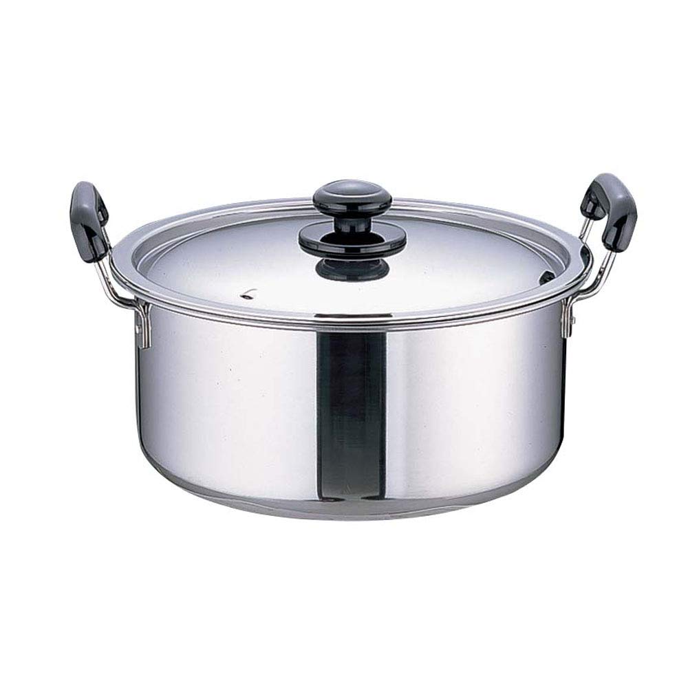 Endo Shoji Commercial Use Plastic Pattern Thick Plate Practical Pot 30cm Compatible with Induction Cooker Body Stainless Steel Lid Stainless Steel Lid