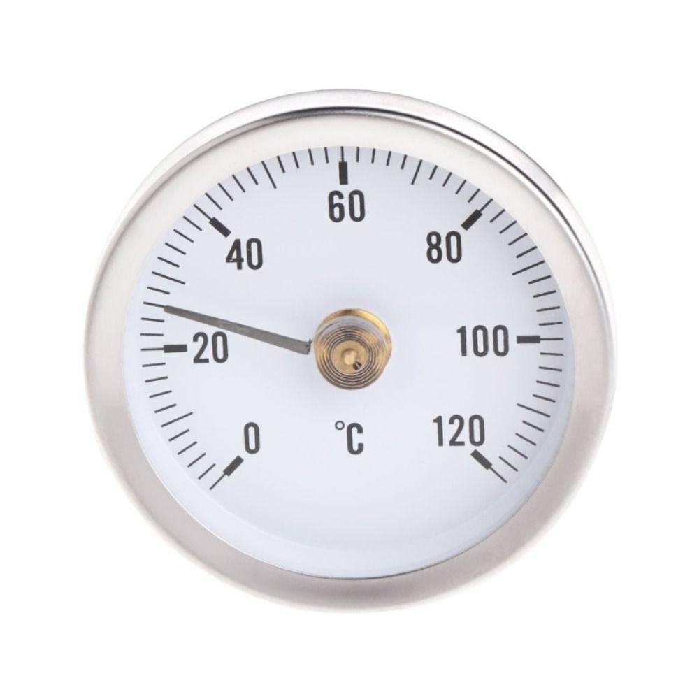 63mm Durable 0-120 DegreeC Testing Gauge Temperature Gauge Thermometer With Spring Clip-on Pipe