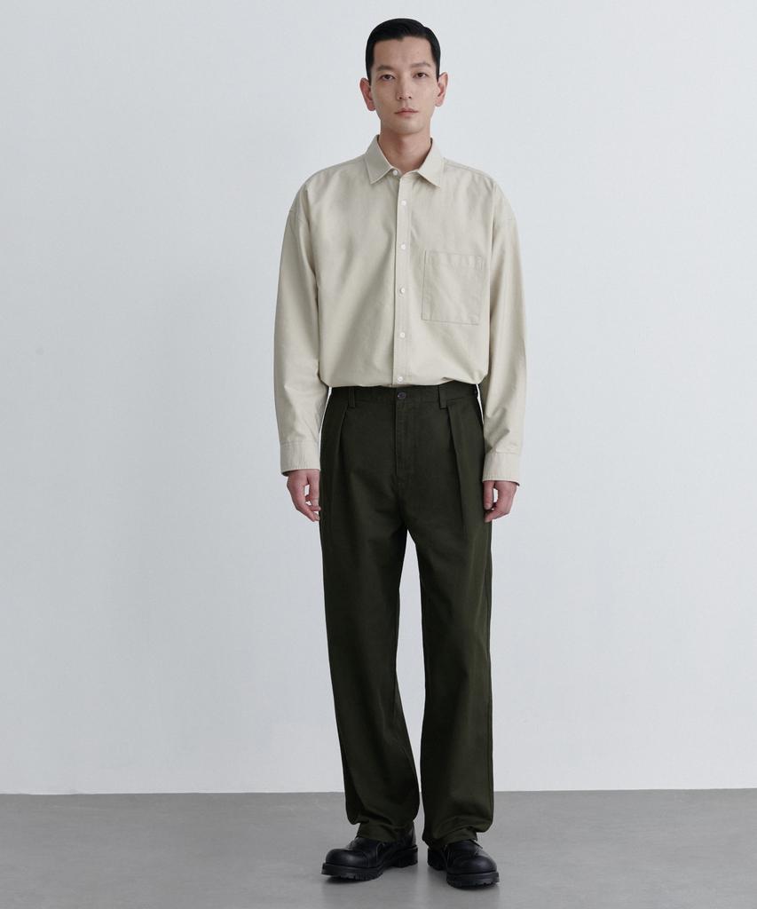 MUSINSA STANDARD Reverse One-Tuck Regular Fit Chino Pants [Khaki]
