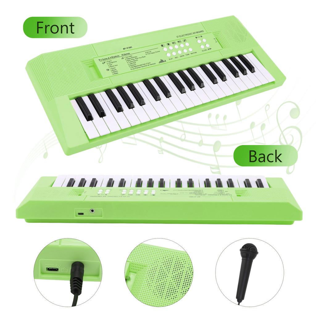 Electronic Piano Keyboard Children 37 Keys Keyboard Piano Educational Instrument Toy with Microphone