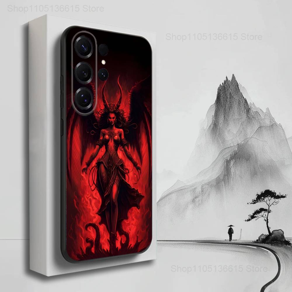 Gothic Art Witch Case For Samsung S22,S25,S20,S10,Plus,Ultra,S24,S23,FE,S21,S9,Lite,Soft Silicone Black