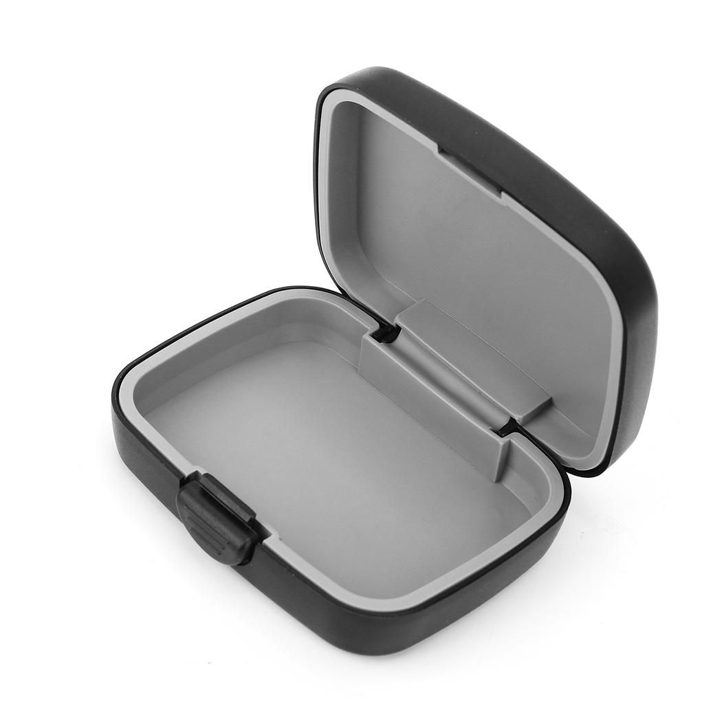 Portable Hearing Aid Hard Case Waterproof Hearing Aid Protective Storage Box Black for Outdoor Travel