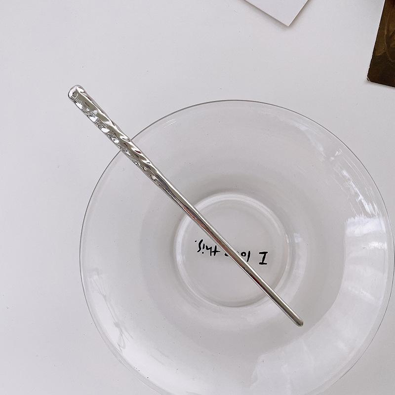 Japan Hair Stick Women Hair Clips Simple Metal Corrugated Non-slip Solid Color Hair Sticks Girls Hairclip Hair Accessories New