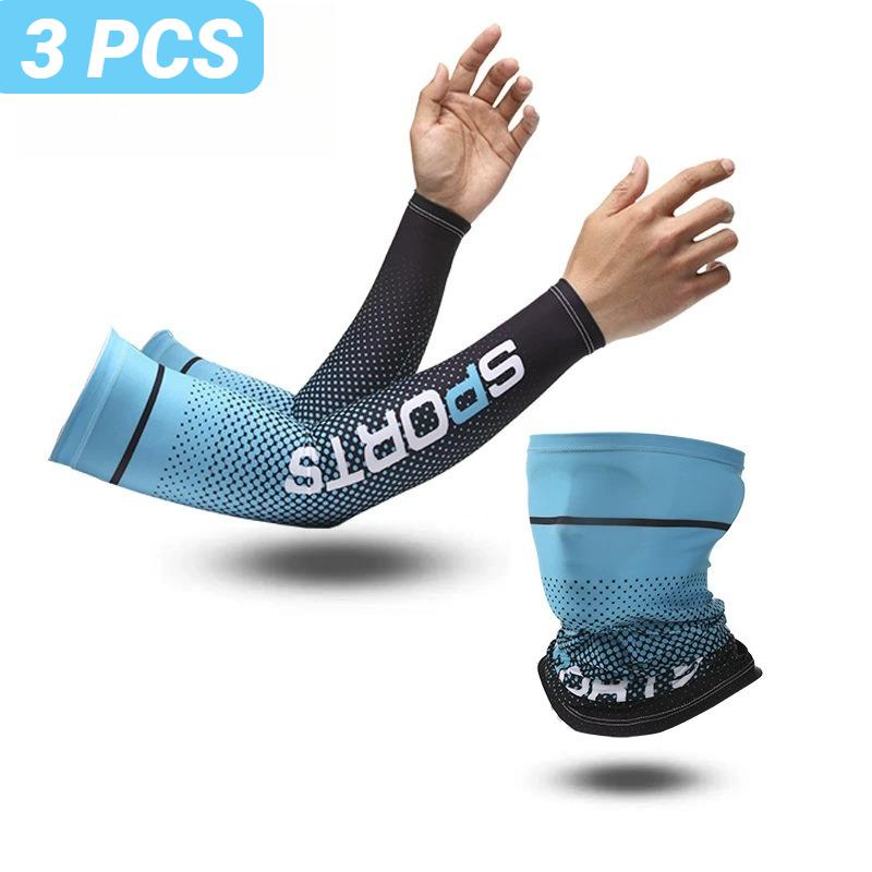 Durable And Safe 2Pcs Summer Fashio Sunscreen Ice Silk Sleeve Uv Sun Protection Cooling Anti-Slip Arm Sleeves Men Women Outdoor Sport Cycling