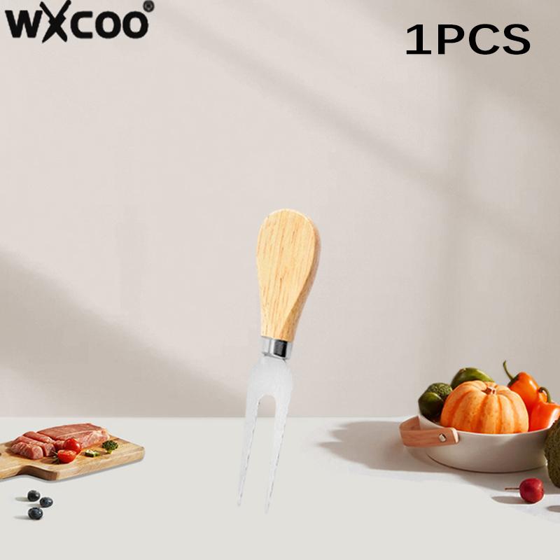 1~6 Stück Käsemesser Set Edelstahl Käseschneider Hobel Holzgriff Butter Brot Gabel Messer Kochen Küchenhelfer