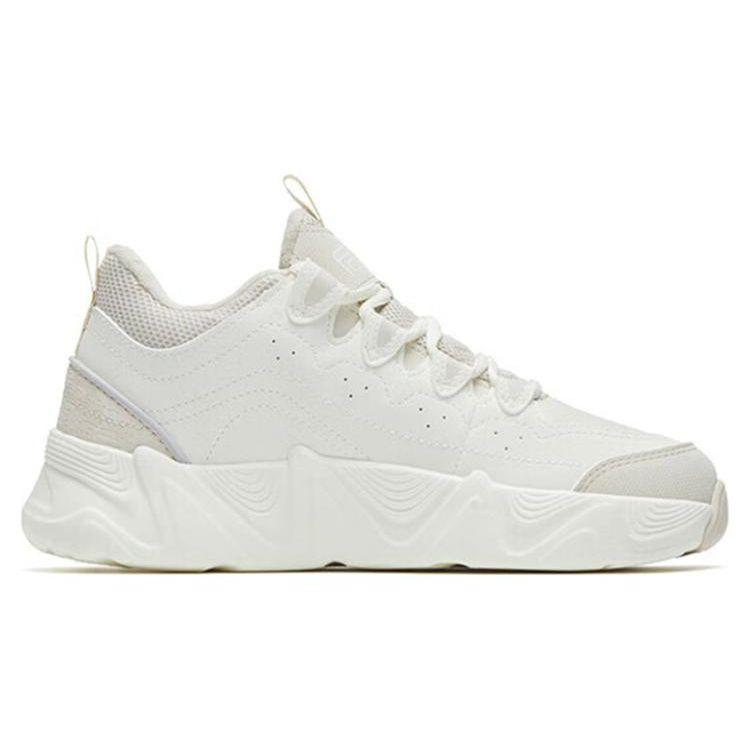 Anta After Wave 2.0 Leather Cotton Shock Absorbing Non-Slip Wear-Resistant Mid-Top Sports Casual Shoes Women sneaker Mud-Gray 122248989-1