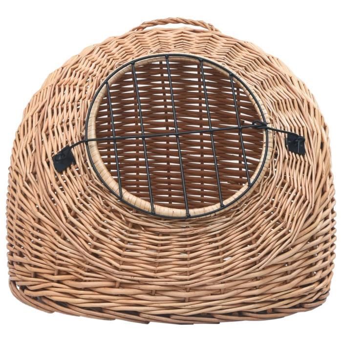 VidaXL Cage de transport pour chats 60x45x45 cm Saule naturel