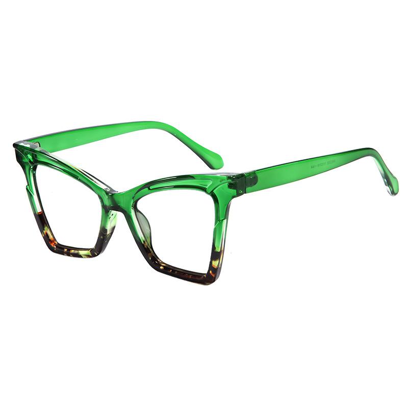 Trendy Fashionable Women'S Reading Glasses Luxury Brand Green Leopard Eyeglasses Female Anti Blue Light Presbyopia Eyewear