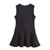 2025 Spring Women's Textured Slim Dress - Sleeveless, Round Neck