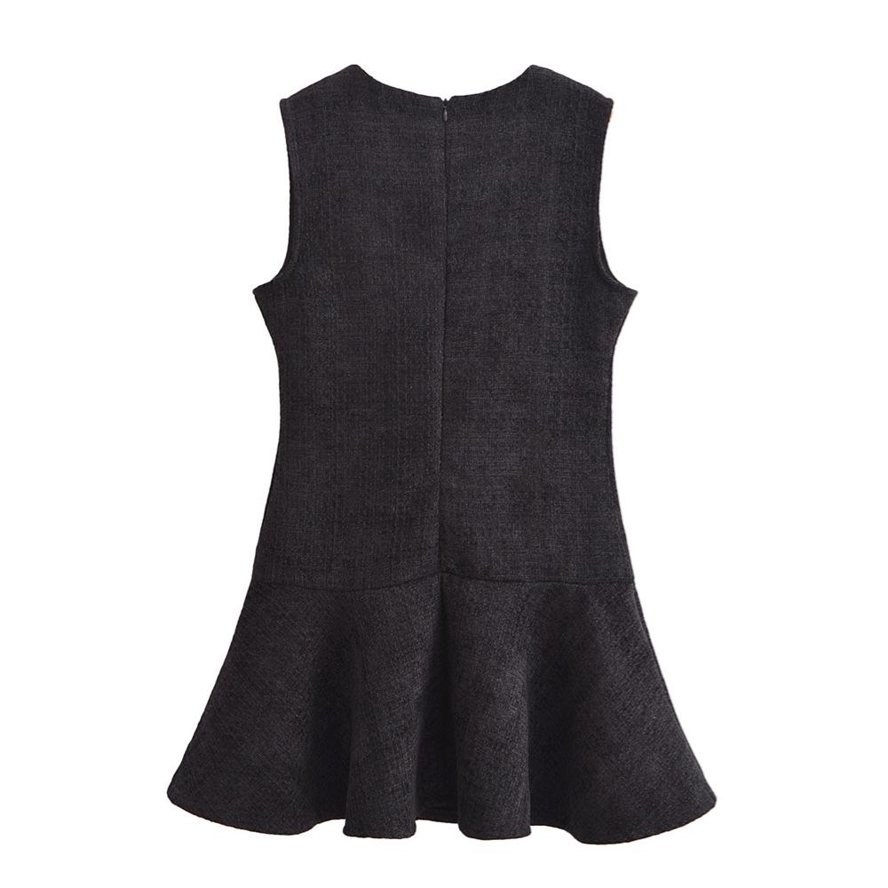 2025 Spring Women's Textured Slim Dress - Sleeveless, Round Neck